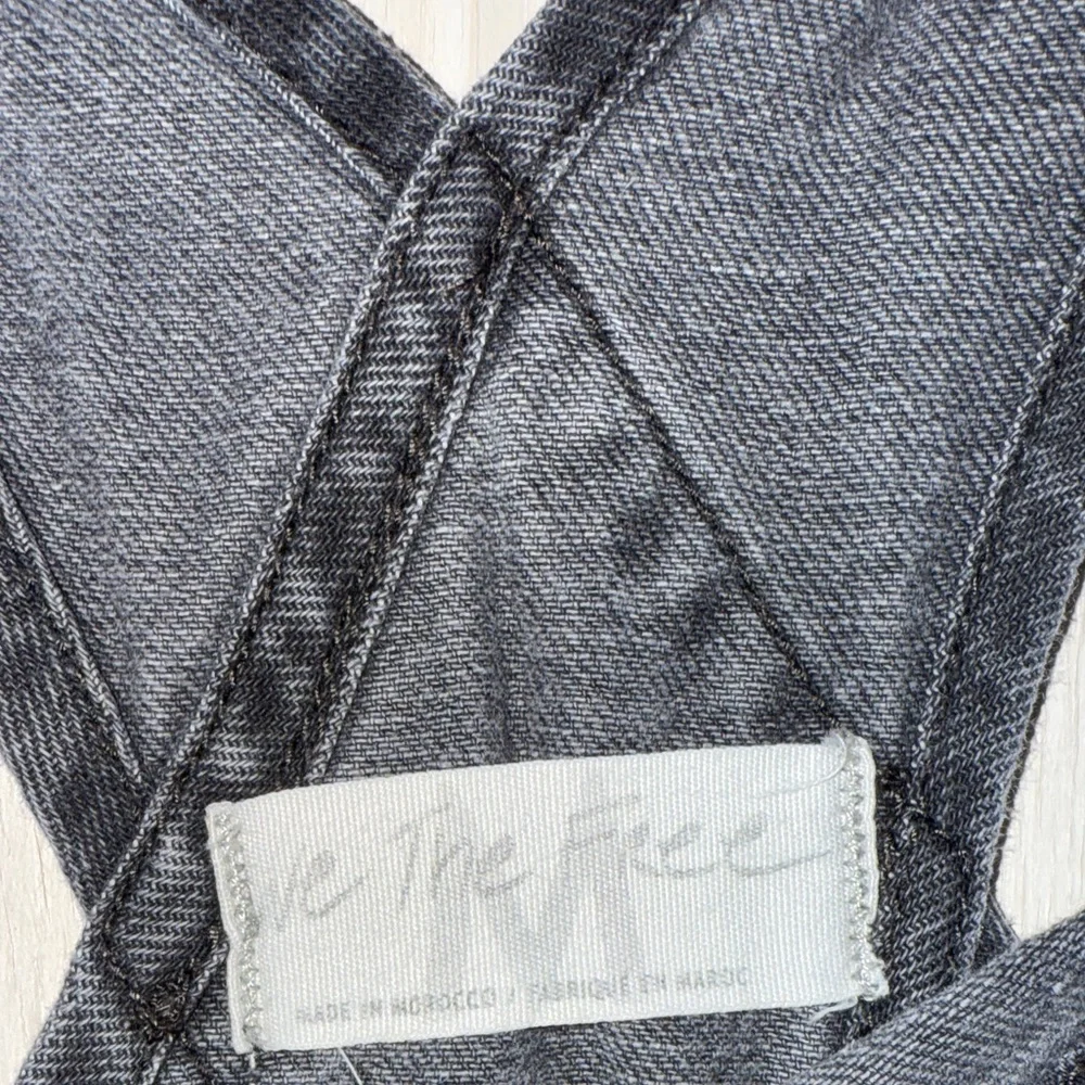 Free People We The Free Ziggy Denim Overalls in Mineral Black, Size Large - Picture 4 of 9